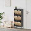 Stella Homewares Shoe Cabinet Black 52x25x120 cm Engineered Wood