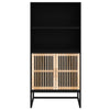 Stella Homewares Highboard Black 60x35x125 cm Engineered Wood