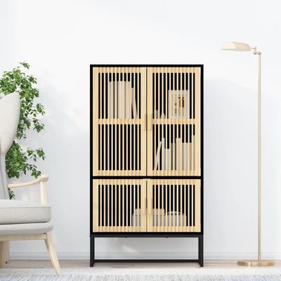 Stella Homewares Highboard Black 70x35x125 cm Engineered Wood