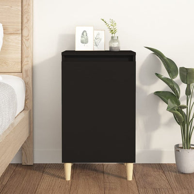 Stella Homewares Bedside Cabinet Black 40x35x70 cm Engineered Wood