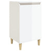 Stella Homewares Bedside Cabinet High Gloss White 40x35x70 cm Engineered Wood