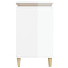 Stella Homewares Bedside Cabinet High Gloss White 40x35x70 cm Engineered Wood