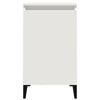 Stella Homewares Bedside Cabinet White 40x35x70 cm Engineered Wood