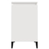 Stella Homewares Bedside Cabinet High Gloss White 40x35x70 cm Engineered Wood
