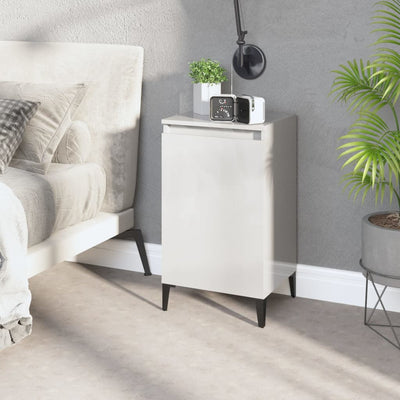 Stella Homewares Bedside Cabinet High Gloss White 40x35x70 cm Engineered Wood