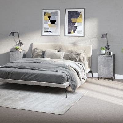 Stella Homewares Bedside Cabinets 2 pcs Concrete Grey 40x35x70 cm Engineered Wood