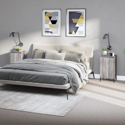 Stella Homewares Bedside Cabinets 2 pcs Grey Sonoma 40x35x70 cm Engineered Wood