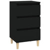 Stella Homewares Bedside Cabinet Black 40x35x70 cm Engineered Wood