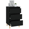 Stella Homewares Bedside Cabinet Black 40x35x70 cm Engineered Wood