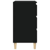 Stella Homewares Bedside Cabinet Black 40x35x70 cm Engineered Wood