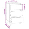 Stella Homewares Bedside Cabinet Smoked Oak 40x35x70 cm Engineered Wood