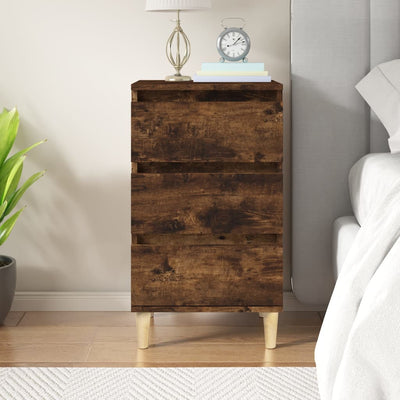 Stella Homewares Bedside Cabinet Smoked Oak 40x35x70 cm Engineered Wood