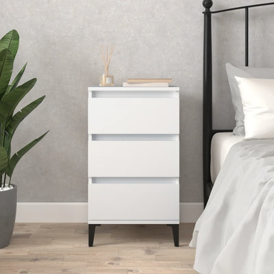 Stella Homewares Bedside Cabinet White 40x35x70 cm Engineered Wood