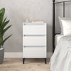 Stella Homewares Bedside Cabinet White 40x35x70 cm Engineered Wood