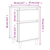 Stella Homewares Bedside Cabinet Black 40x35x70 cm