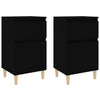 Stella Homewares Bedside Cabinets 2 pcs Black 40x35x70 cm