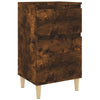 Stella Homewares Bedside Cabinet Smoked Oak 40x35x70 cm