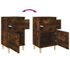 Stella Homewares Bedside Cabinet Smoked Oak 40x35x70 cm
