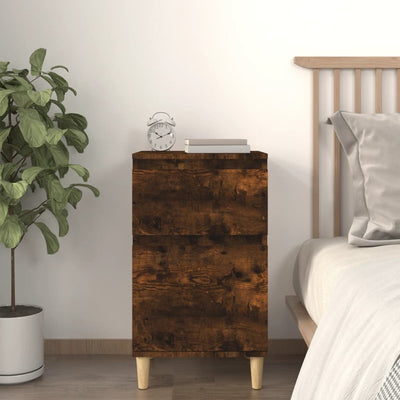 Stella Homewares Bedside Cabinet Smoked Oak 40x35x70 cm