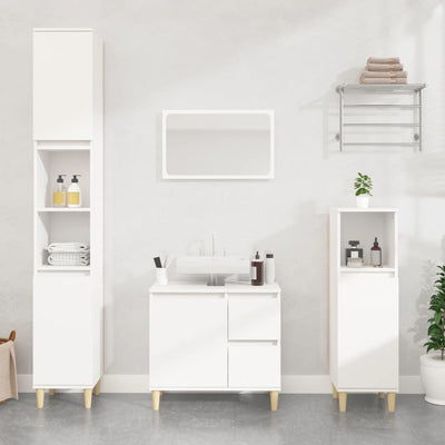 Stella Homewares Bathroom Cabinet White 30x30x190 cm Engineered Wood