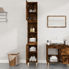 Stella Homewares Bathroom Cabinet Smoked Oak 30x30x190 cm Engineered Wood