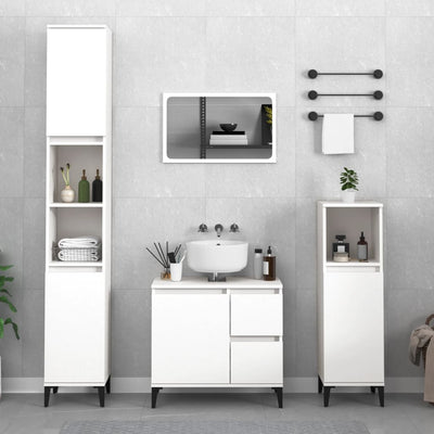 Stella Homewares Bathroom Cabinet White 30x30x190 cm Engineered Wood