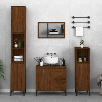 Stella Homewares Bathroom Cabinet Brown Oak 65x33x60 cm Engineered Wood
