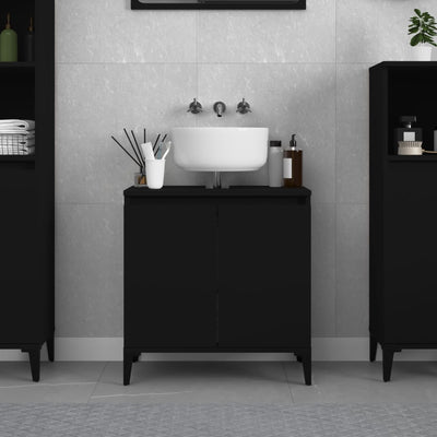 Stella Homewares Sink Cabinet Black 58x33x60 cm Engineered Wood