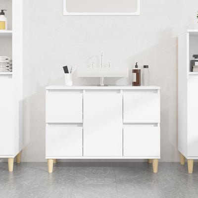 Stella Homewares Sink Cabinet White 80x33x60 cm Engineered Wood