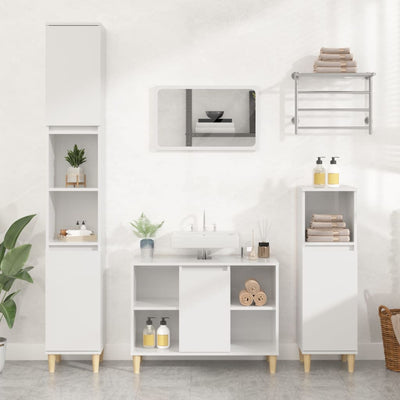Stella Homewares Sink Cabinet High Gloss White 80x33x60 cm Engineered Wood