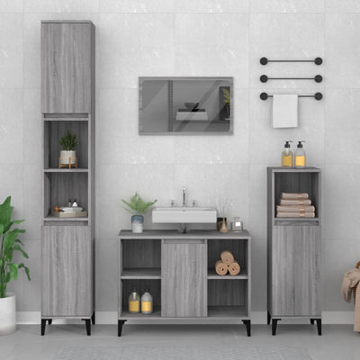 Stella Homewares Sink Cabinet Grey Sonoma 80x33x60 cm Engineered Wood