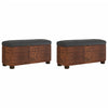 Stella Homewares Storage Benches 2 pcs with Brown Cushion 69 cm Cattail