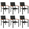 Stella Homewares 7 Piece Garden Dining Set Black Poly Rattan