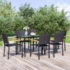 Stella Homewares 7 Piece Garden Dining Set Black Poly Rattan