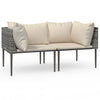 Stella Homewares Garden Corner Sofas with Cushions 2 pcs Grey Poly Rattan