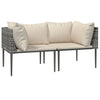 Stella Homewares Garden Corner Sofas with Cushions 2 pcs Grey Poly Rattan