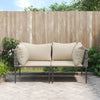 Stella Homewares Garden Corner Sofas with Cushions 2 pcs Grey Poly Rattan