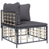 Stella Homewares Garden Corner Sofa with Dark Grey Cushions Poly Rattan