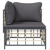 Stella Homewares Garden Corner Sofa with Dark Grey Cushions Poly Rattan