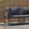 Stella Homewares Garden Corner Sofa with Dark Grey Cushions Poly Rattan