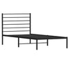 Stella Homewares Metal Bed Frame without Mattress with Headboard Black 107x203 cm King Single