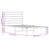 Stella Homewares Metal Bed Frame without Mattress with Headboard Black 107x203 cm King Single