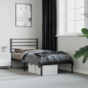 Stella Homewares Metal Bed Frame without Mattress with Headboard Black 107x203 cm King Single
