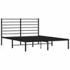 Stella Homewares Metal Bed Frame without Mattress with Headboard Black 150x200 cm