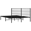 Stella Homewares Metal Bed Frame without Mattress with Headboard Black 150x200 cm