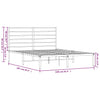 Stella Homewares Metal Bed Frame without Mattress with Headboard Black 150x200 cm