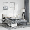 Stella Homewares Metal Bed Frame without Mattress with Headboard Black 150x200 cm