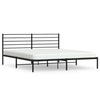 Stella Homewares Metal Bed Frame without Mattress with Headboard Black 183x203 cm King