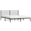 Stella Homewares Metal Bed Frame without Mattress with Headboard Black 183x203 cm King