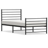 Stella Homewares Metal Bed Frame without Mattress with Footboard Black 107x203 cm King Single
